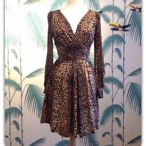 Trashy Diva leopard print "Bianca" long-sleeve mini-dress